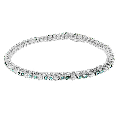 Bracelet en diamant Martini en or blanc 14K - 7 pouces