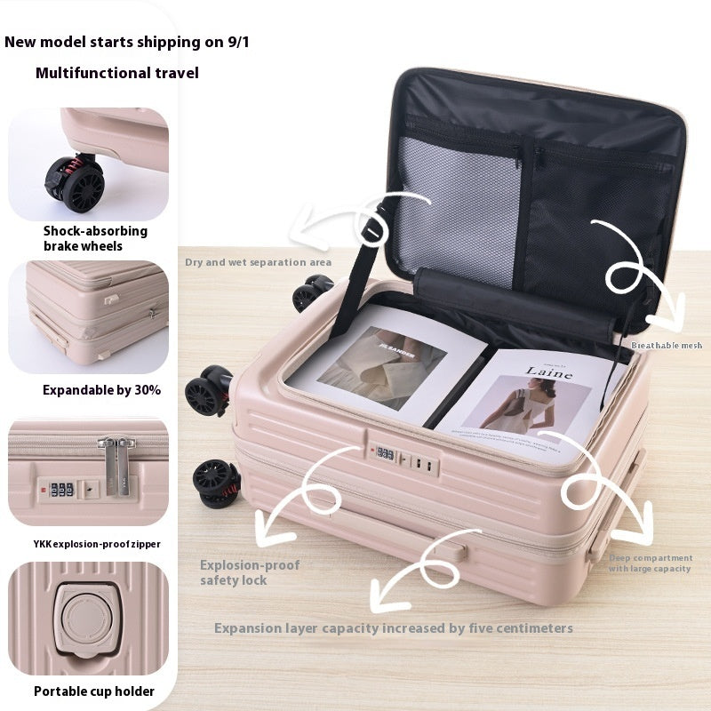 Three-Piece Expandable Carry-On Suitcase Set