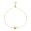 Pulsera Ajustable de Oro Amarillo de 14k con Círculo Brillante