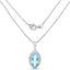 8.22 Carat Genuine Swiss Blue Topaz Pendant in Sterling Silver