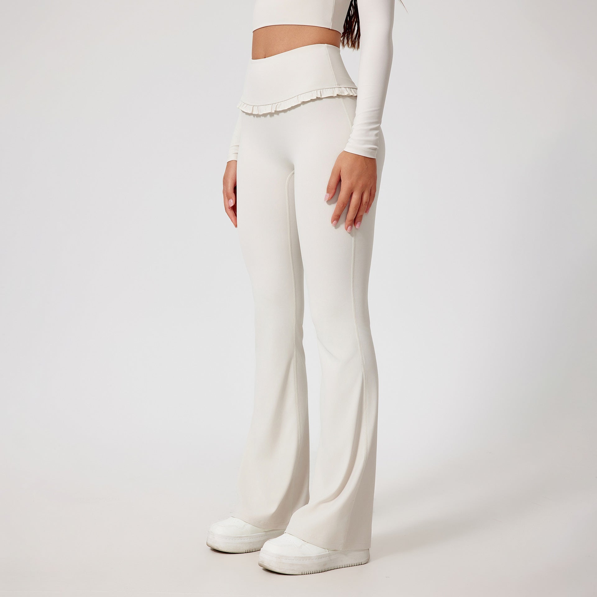 High Waist Hip Lift Lace Nude Feel Yoga Pants Running Fitness - Korvel