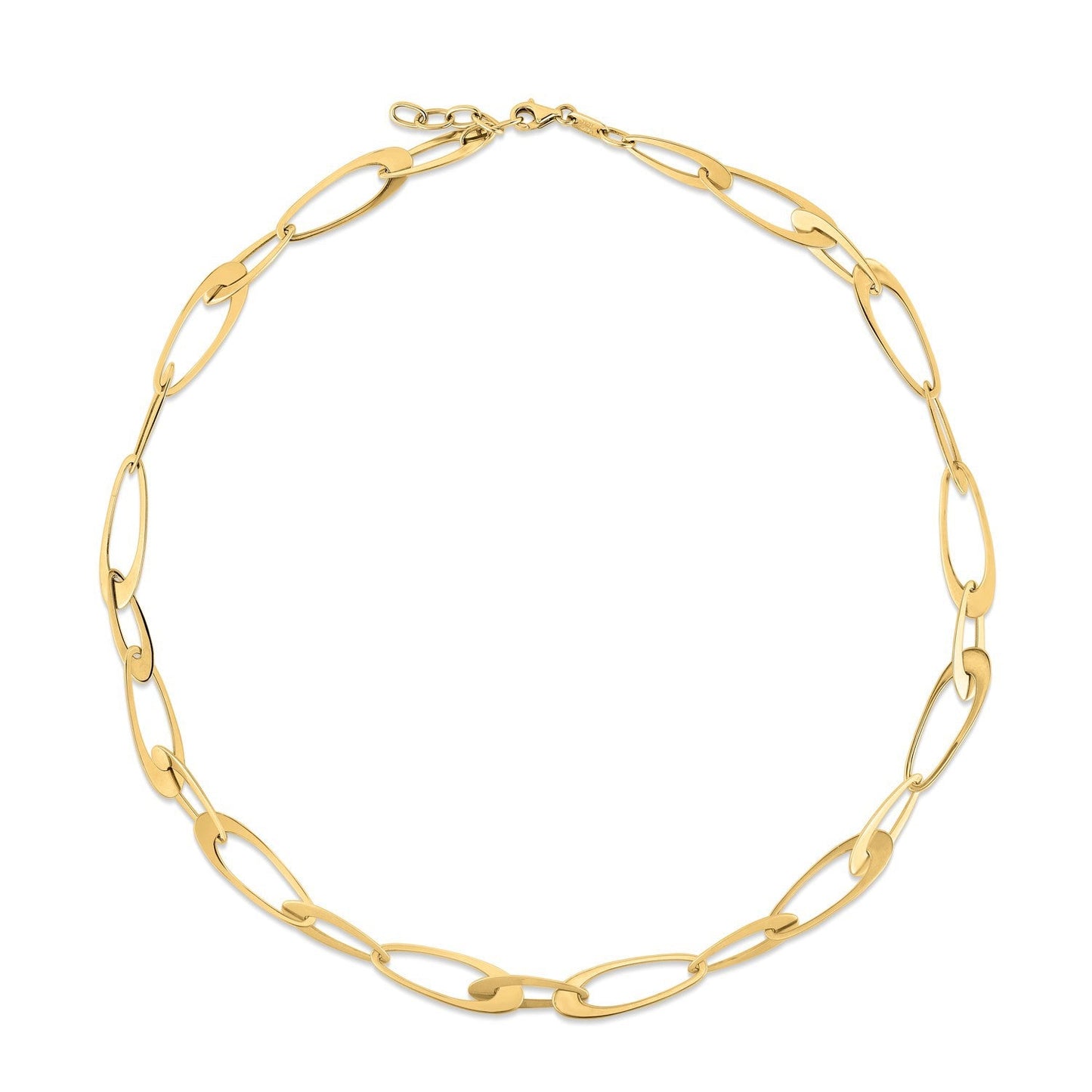 Collier en Maillons Ovales en Or Jaune 14K Italien