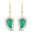 Boucles d'oreilles en or 14K avec émeraudes colombiennes et diamants de 7,56 carats