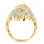 10K Yellow Gold Plated Sterling Silver Diamond Knot Ring - Size 6