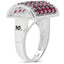 Anillo de Plata Esterlina con Rubí y Diamante Blanco de 3.01 Quilates