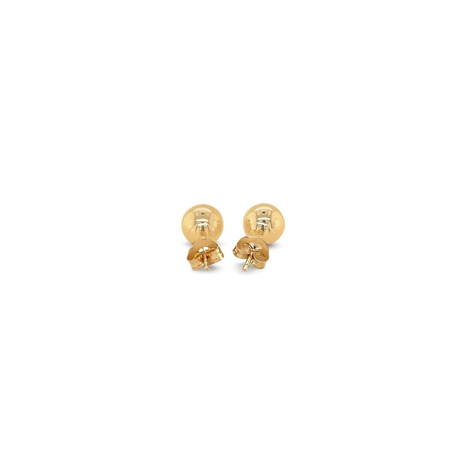 Boucles d'oreilles clous rondes en or jaune 14 carats - 6,0 mm