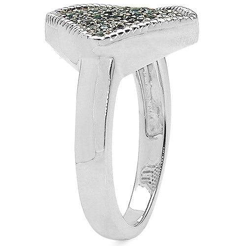 Bague de fiançailles en argent sterling avec diamant bleu véritable de 0,28 carat