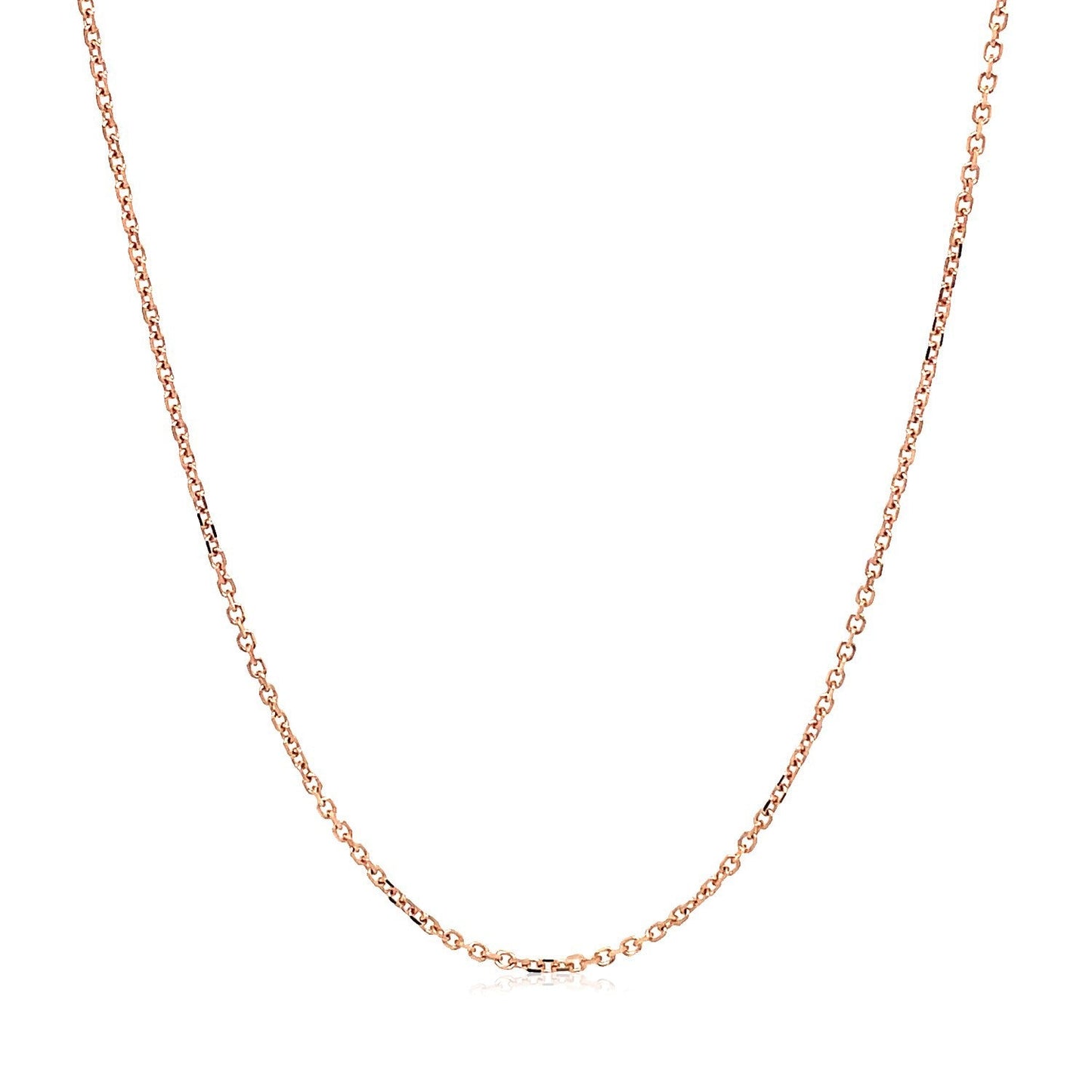 Chaîne en or rose 14k à maillons en câble avec taille de diamant - 1,1 mm