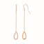 Textured Pear Shaped Long Drop Earrings in 14k Rose Gold