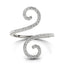 14k White Gold Diamond Open Flourish Style Engagement Ring