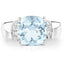 Bague en argent sterling avec topaze bleue et topaze blanche de 4,58 carats