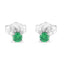 Boucles d'oreilles en argent sterling .925 avec diamants verts taille brillant