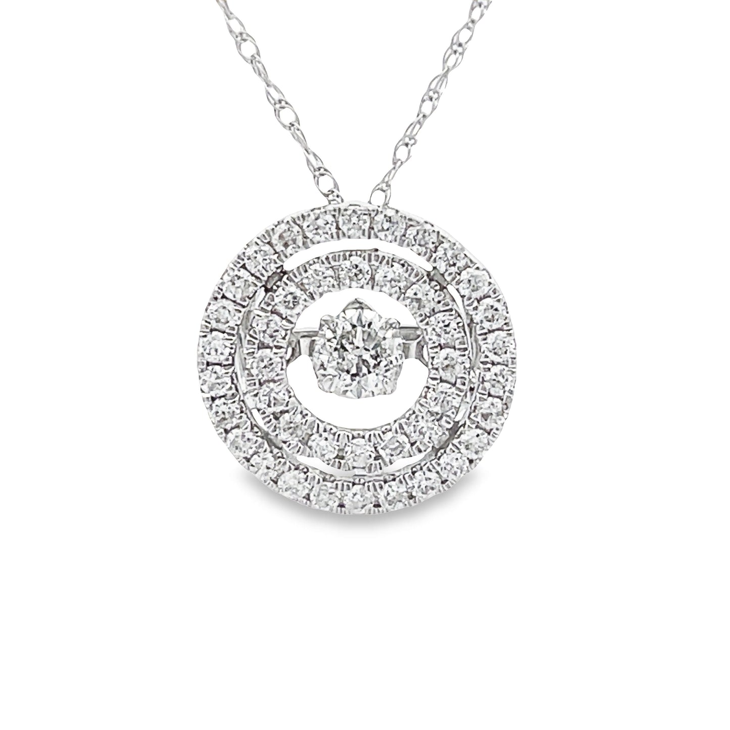Colgante de moda de diamante genuino de 0.50 ct en oro blanco de 10KT