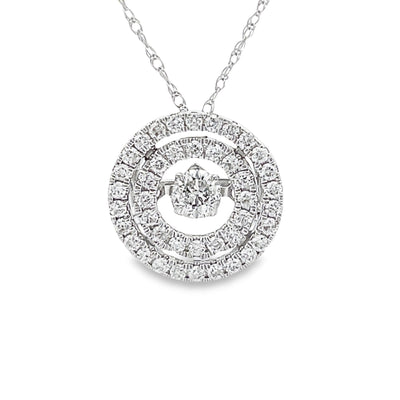 Pendentif de mode en diamant véritable de 0,50 ct en or blanc 10KT