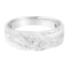 Anillo de boda de diamante de tres piedras para hombre en oro blanco de 10K - Talla 10