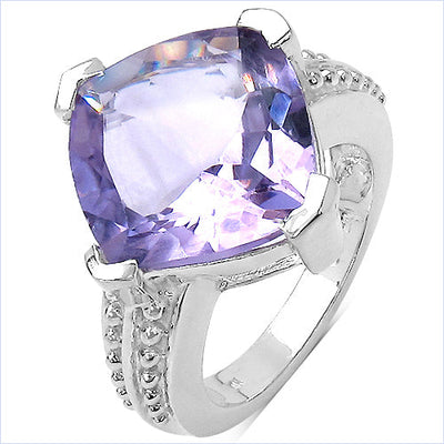 Bague en argent sterling .925 avec améthyste véritable de 10,30 carats