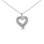 Collar con colgante de corazón de diamantes en plata de ley chapada en oro amarillo de 14 quilates