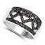 0.32 Carat Genuine Black Diamond Sterling Silver Engagement Ring