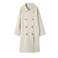 Long Below-the-Knee Double-Breasted Wool Coat in Korean Style