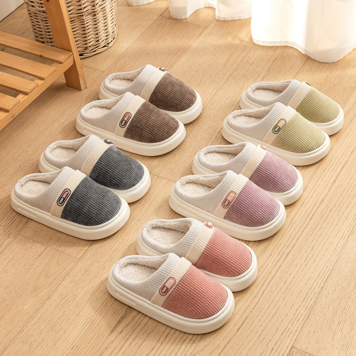 Cotton Women's Color Matching Slippers