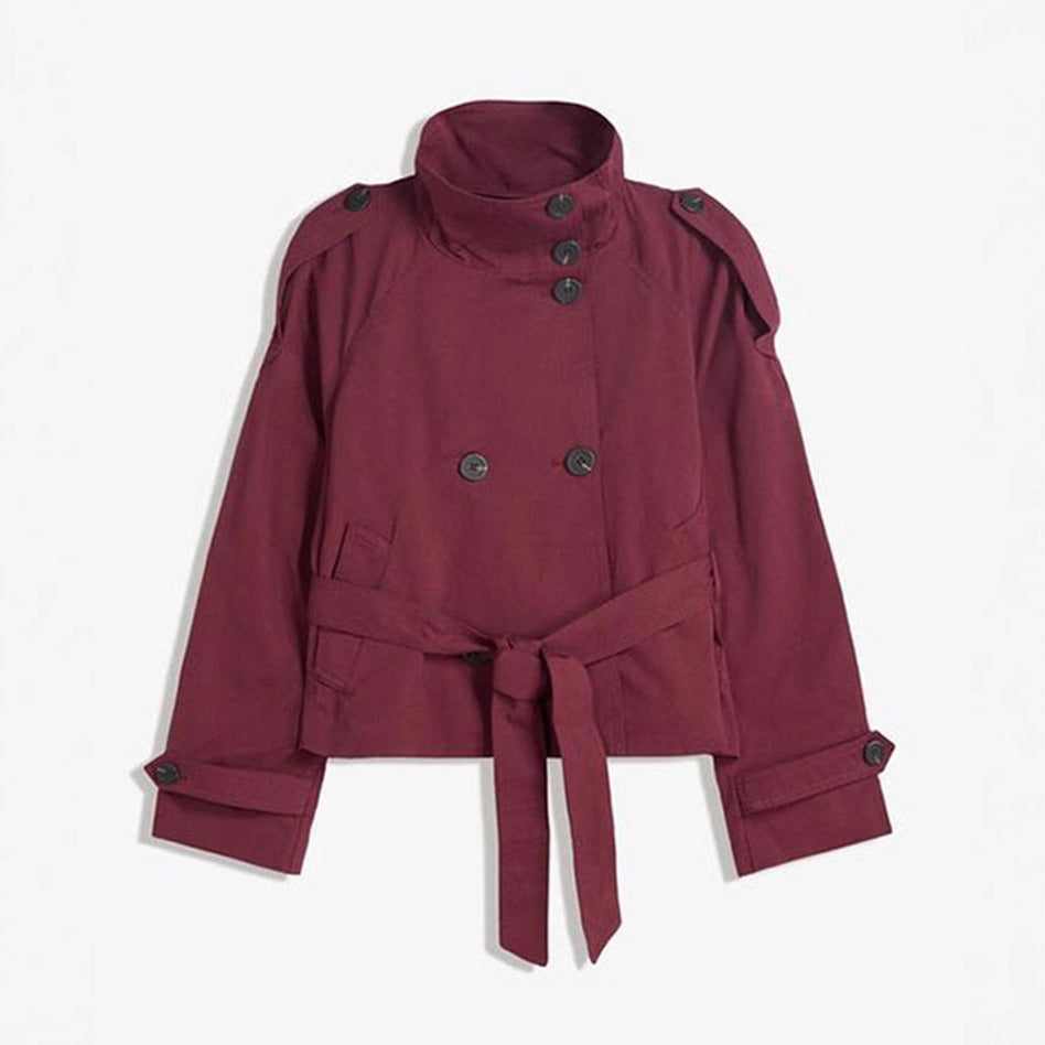Abrigo Trench de Mujer con Botones y Cintura Ajustable