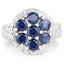 2.10 Carat Blue Sapphire Sterling Silver Engagement Ring