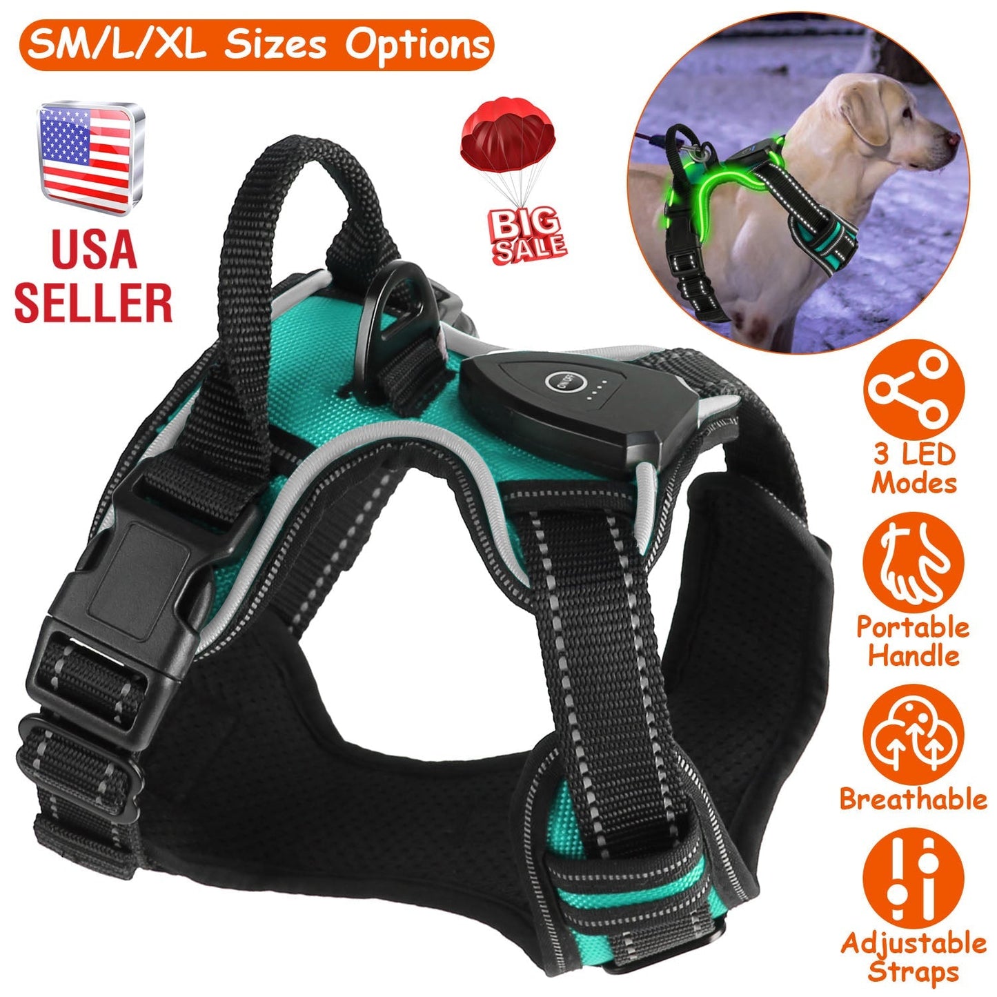 LED Light Up Dog Harness for Enhanced Safety