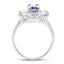 2.47 Carat Genuine Tanzanite and White Topaz Sterling Silver Ring
