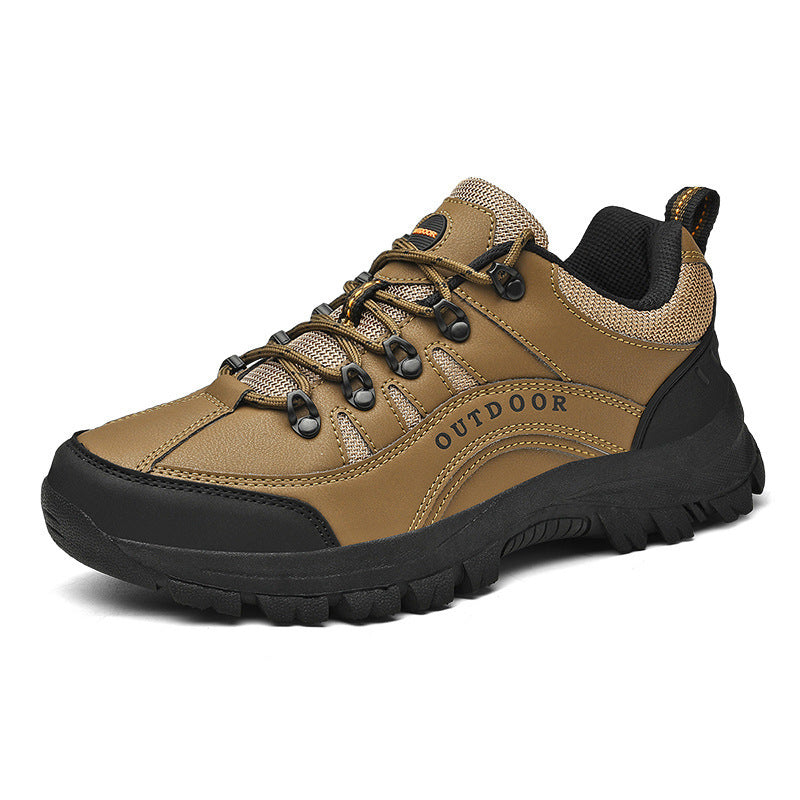 Men's Low-Top Leather Hiking Boots for Autumn & Winter