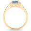 Bague de fiançailles en saphir bleu et diamant de 1,03 carat en or jaune 14K