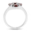 Bague en argent sterling avec grenat véritable de 2,02 carats et topaze blanche