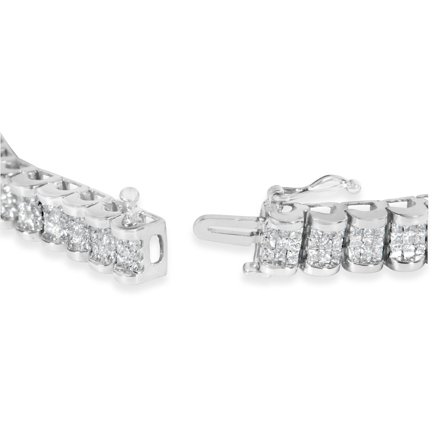 Pulsera de Tenis de Diamantes de Corte Princesa en Oro Blanco de 14K - 5.00 Cttw
