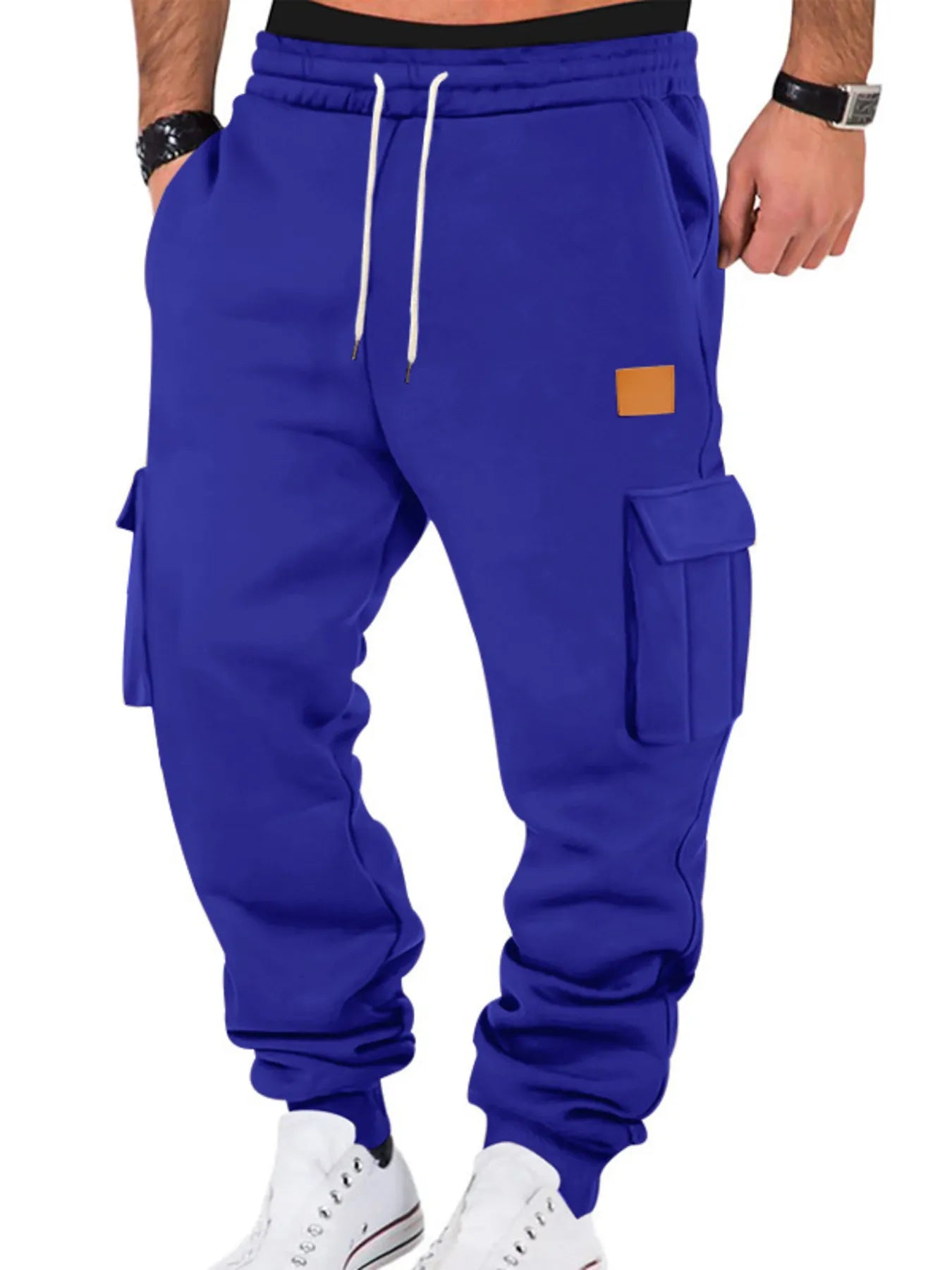 Pantalons de jogging cargo à cordon pour hommes grandes tailles