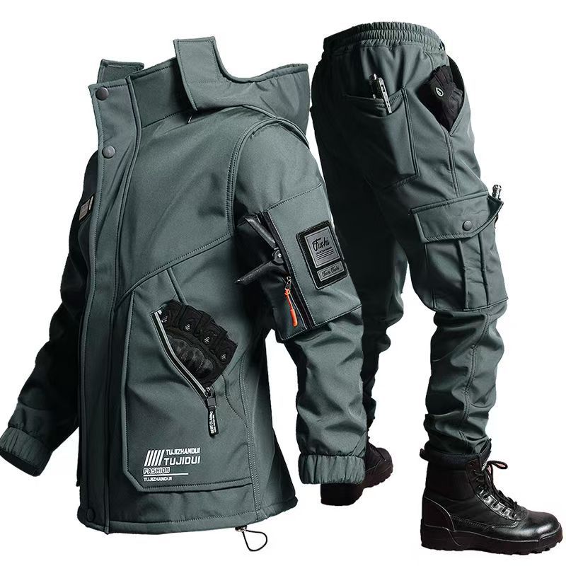 Men's Waterproof Cold-Resistant Shell Jacket and Trousers Suit