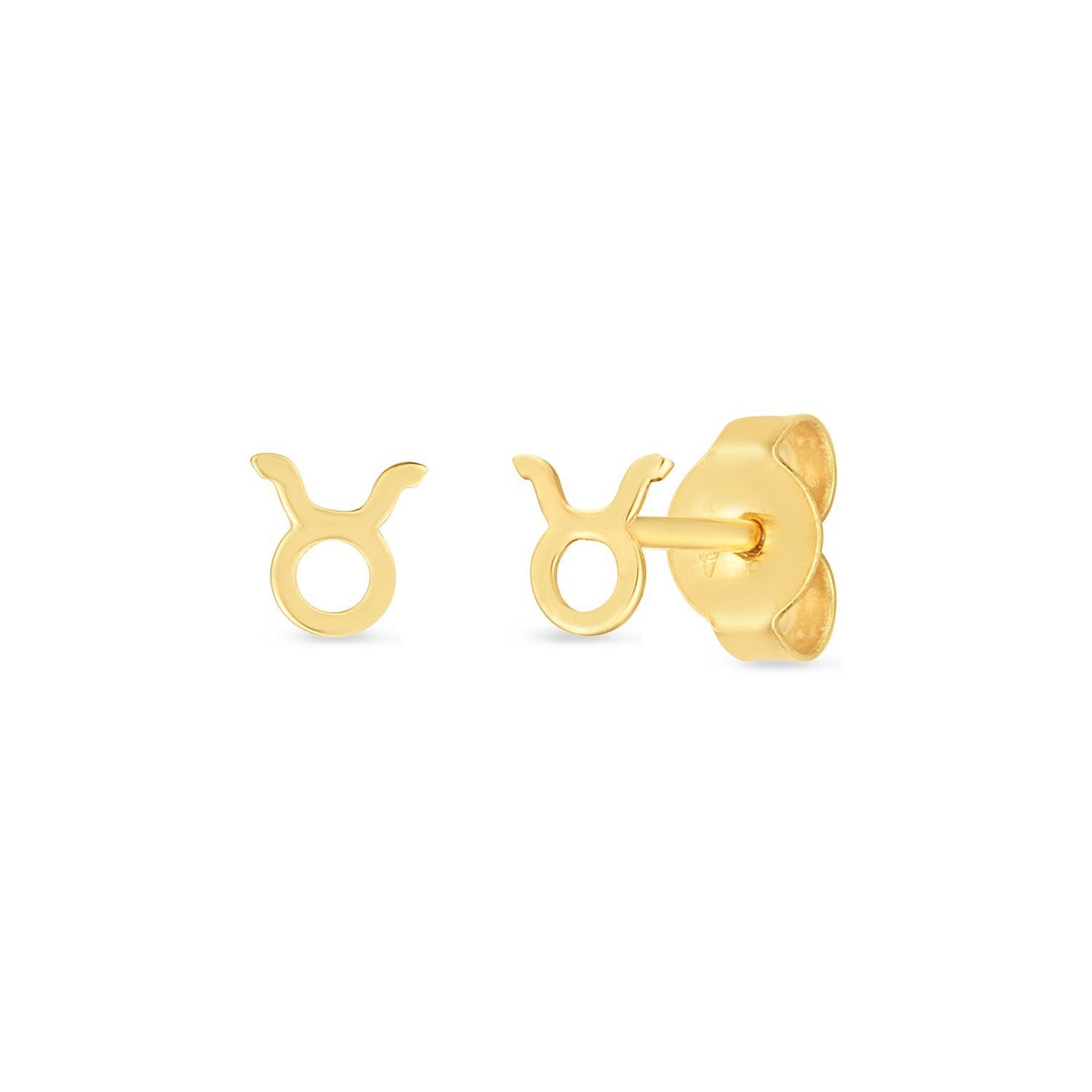 Pendientes de Stud de Tauro en Oro Amarillo de 14K