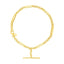 Pulsera de Cadena Alternante Ovalada y Redonda de Oro Amarillo de 14k