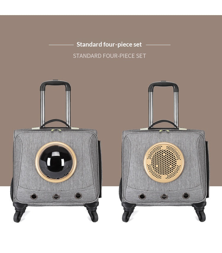 Universal-Wheel Portable Pet Travel Carrier