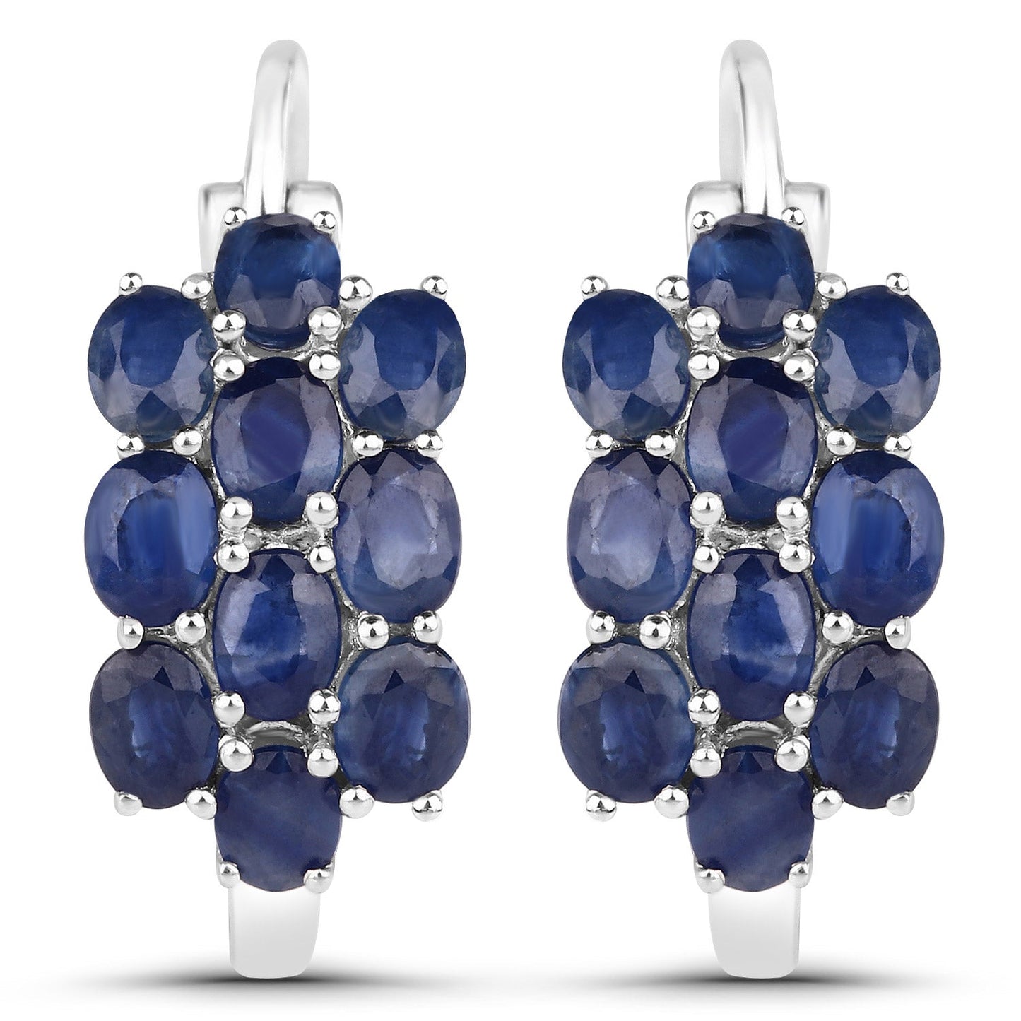 Conjunto de Joyería de Zafiro Azul Genuino de 10.40 Quilates en Plata de Ley