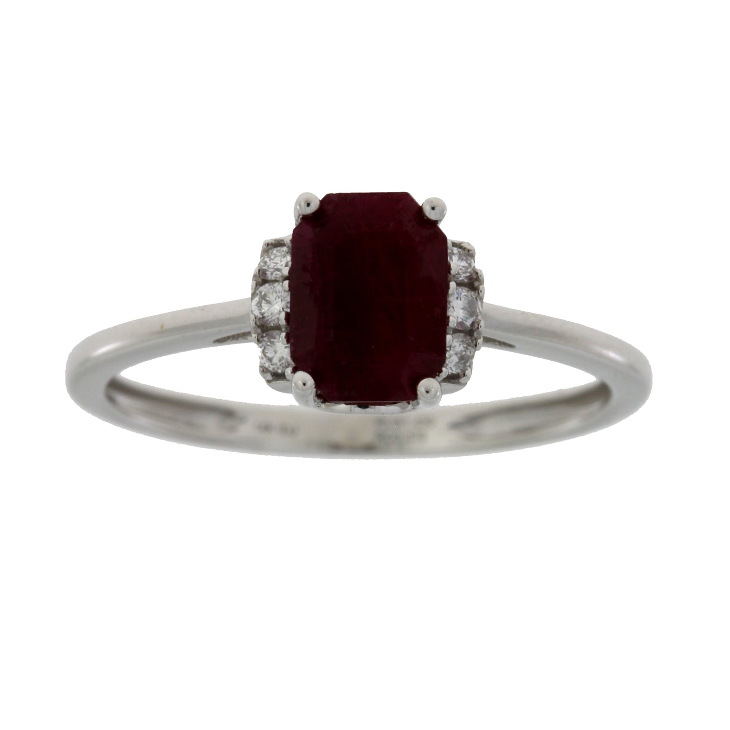 Anillo de Rubí y Diamante de 1.38ct en Oro Blanco de 14KT