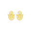 14k Yellow Gold Polished Hand of Hamsa Post Earrings