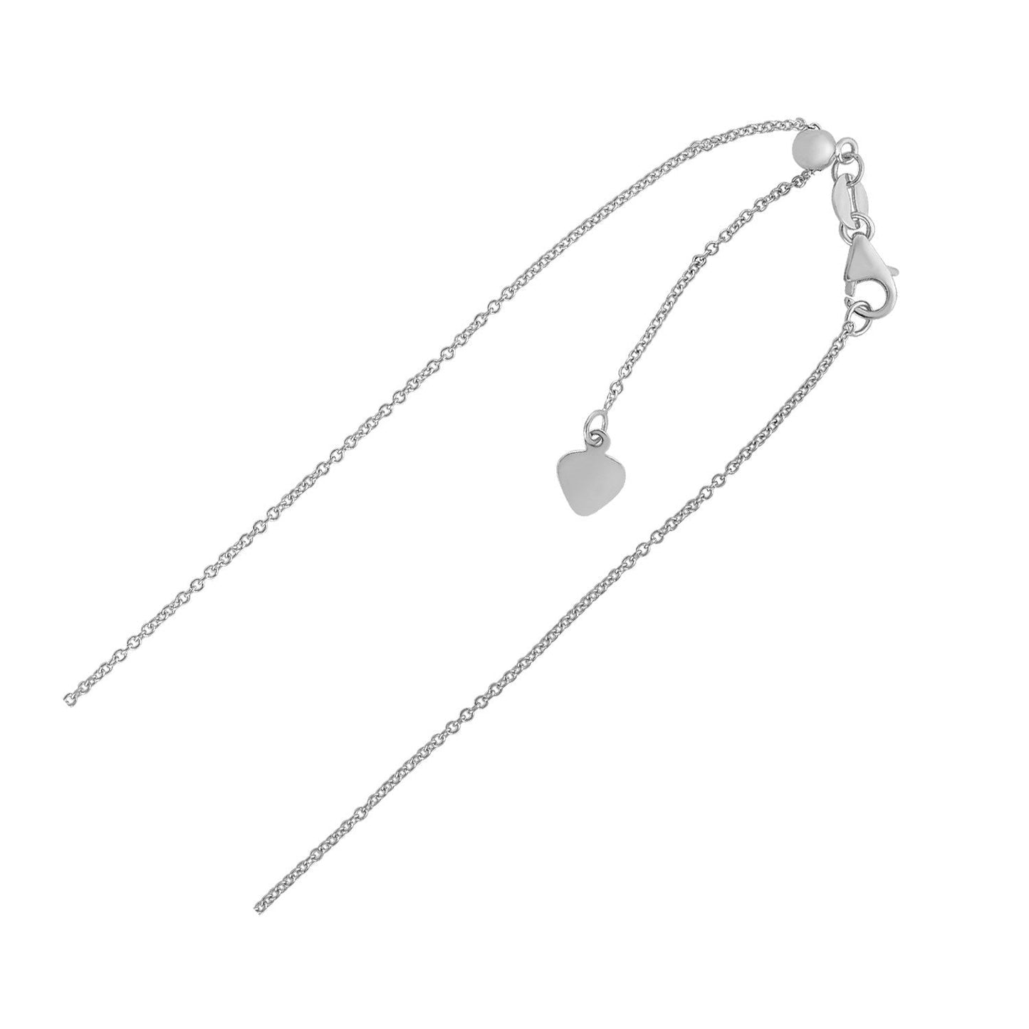 Collar de Cadena Ajustable de Oro Blanco de 14k