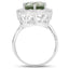 4.94 Carat Green Amethyst & White Topaz Sterling Silver Ring