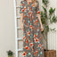 Floral Round Neck Short Sleeve Maxi Tee Dress
