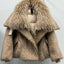 Women's Luxurious Down Jacket with Cashmere Fur Collar