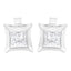 Boucles d'oreilles en diamant taille princesse en or blanc 10K avec sertissage invisible