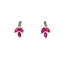Natural Ruby and Diamond Earrings in 10KT Yellow Gold