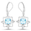 5.30 Carat Genuine Swiss Blue Topaz Sterling Silver Earrings