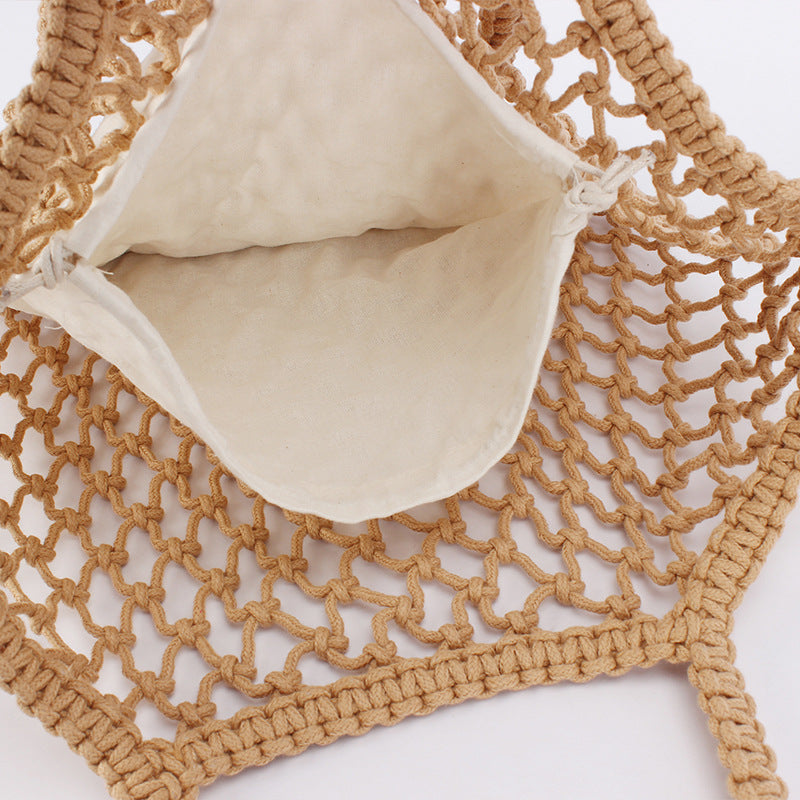 Elegant Handmade Woven Cotton Rope Shopper Bag