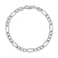 14k White Gold Solid Figaro Bracelet - 4.6mm
