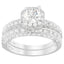 Bague de fiançailles en diamant taille ronde en or blanc 14K 1 ct. TDW